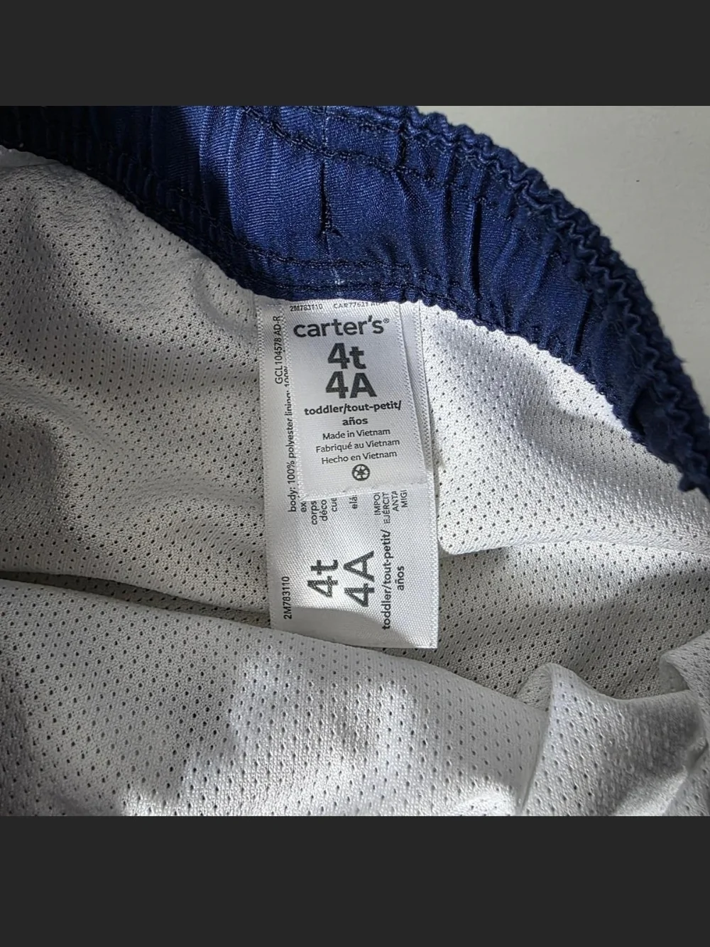 Carter's Navy & White Striped Swim Trunks